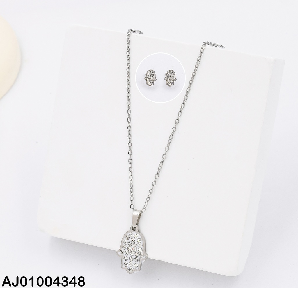 JUEGO PLATEADO MANITOS C/ZIRCONIAS 715982