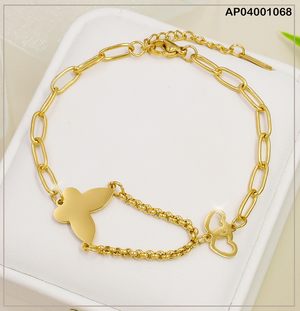 PULSERA DOBLE CROQUI♡/TRIANGULO CAD/PLACA🦋