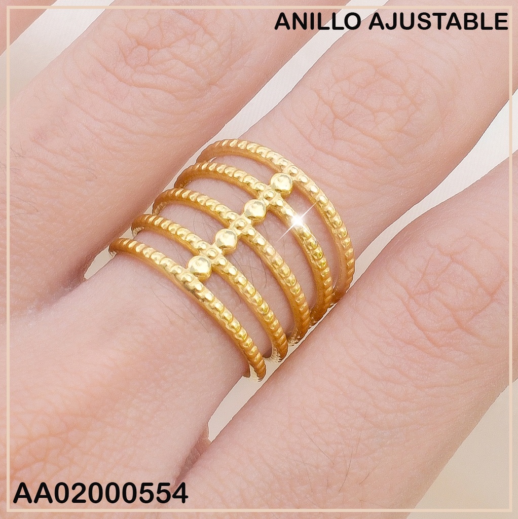 ANILLO AJUSTABLE PELOTITAS ENTRE 5 LINEAS 0710841