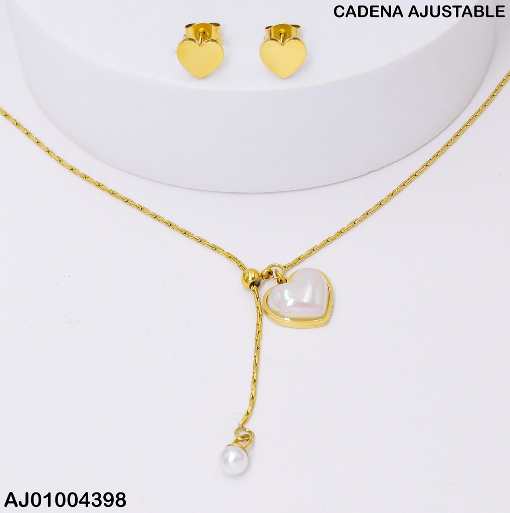 JUEGO CORAZONES DIJE BLANCO/PERLITA COLGANTE 0744311