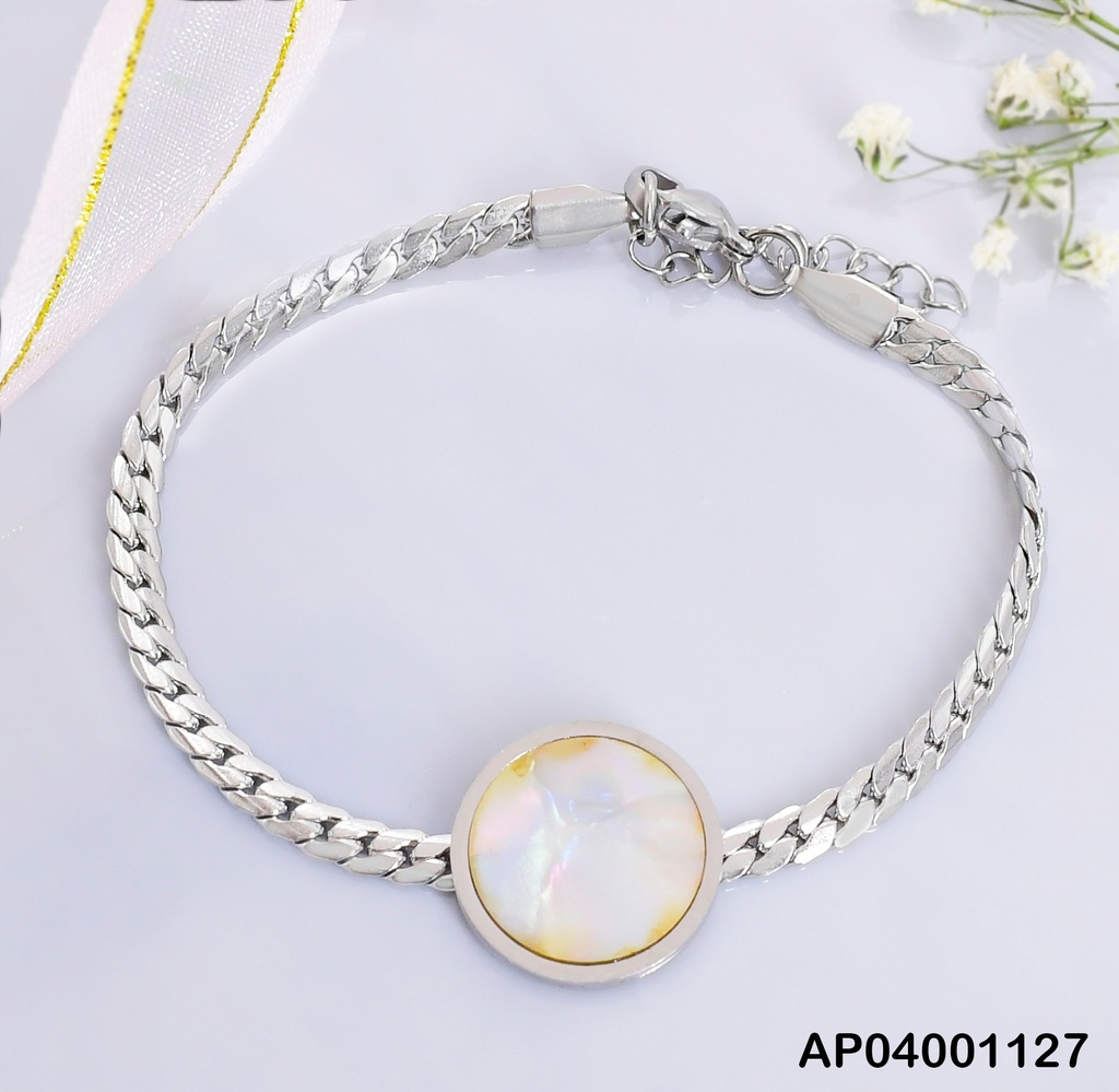 PULSERA PLAT. MARTILLADA CENTRO PLACA RD NACAR 0742132