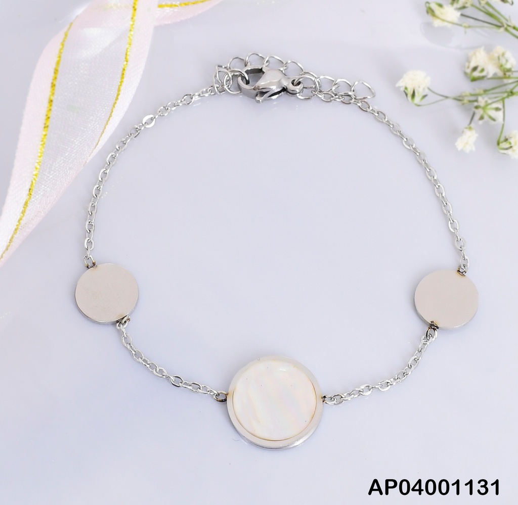 PULSERA PLAT. FINA PLACAS RD CENTRO BLANCA 0741952