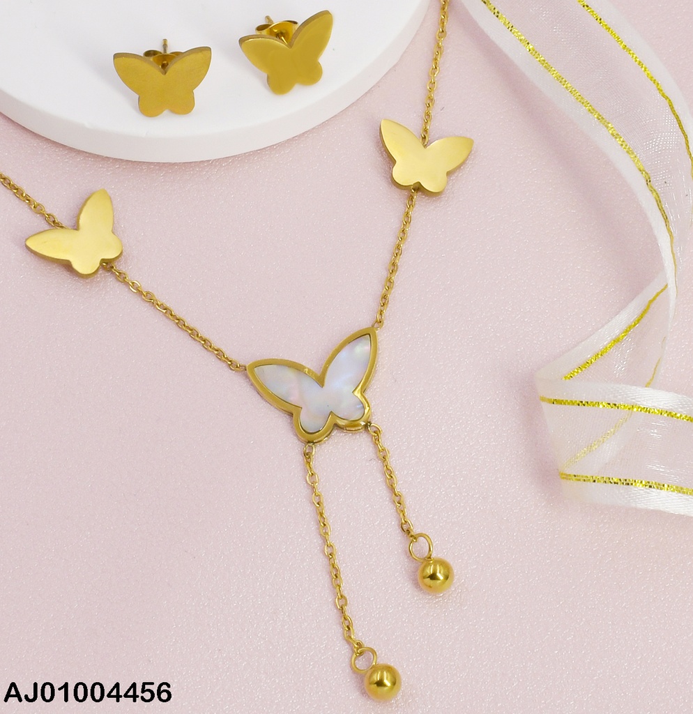 JUEGO MARIPOSAS CADENA LARGA🦋BLANCA/DOR 0747431