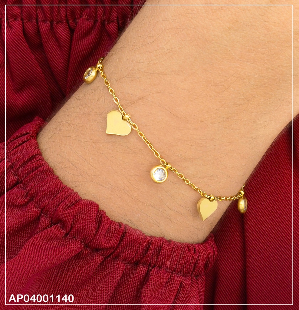 PULSERA DIJES COLGANTES ZIRC.RD/PLACA CORAZÓN 0748181