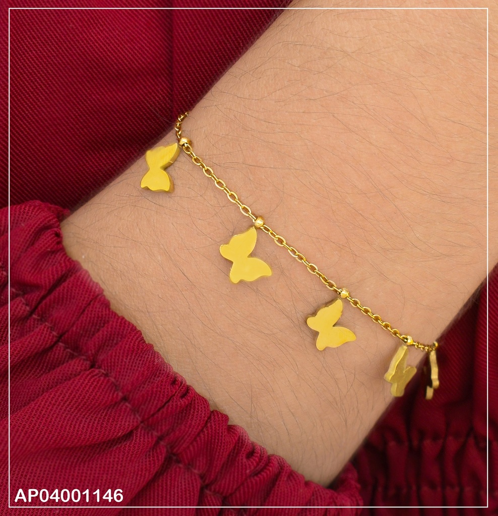 PULSERA FINA C/PLACAS MARIPOSAS COLGANTES 0747981