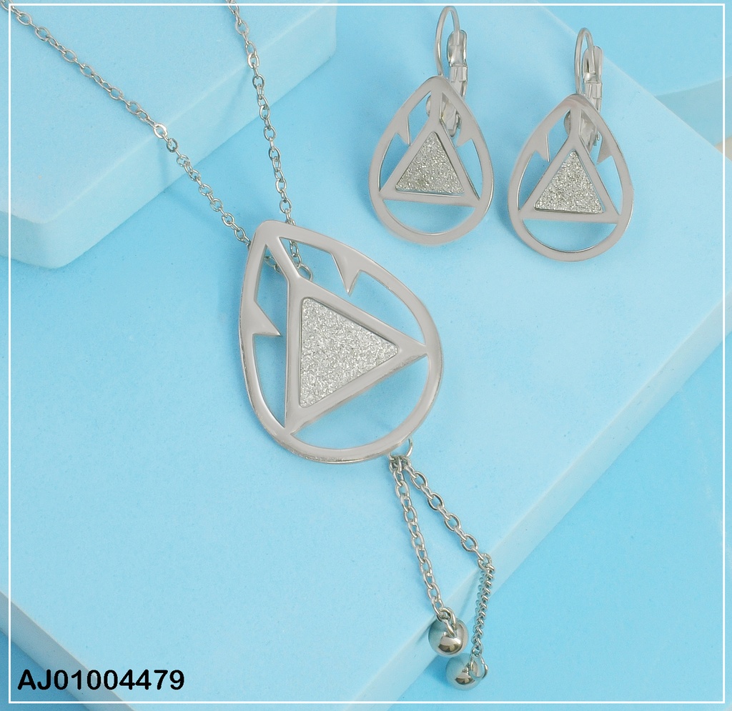 JUEGO PLAT. GOTA C/TRIANGULO CENTRO ARETES COLGAR 07447702