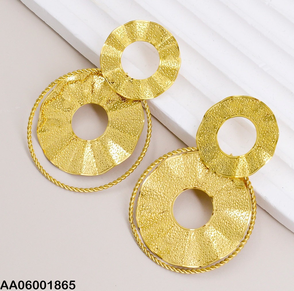 ARETES 2 CIRCULOS OVALADO GRABADO 0712601-054