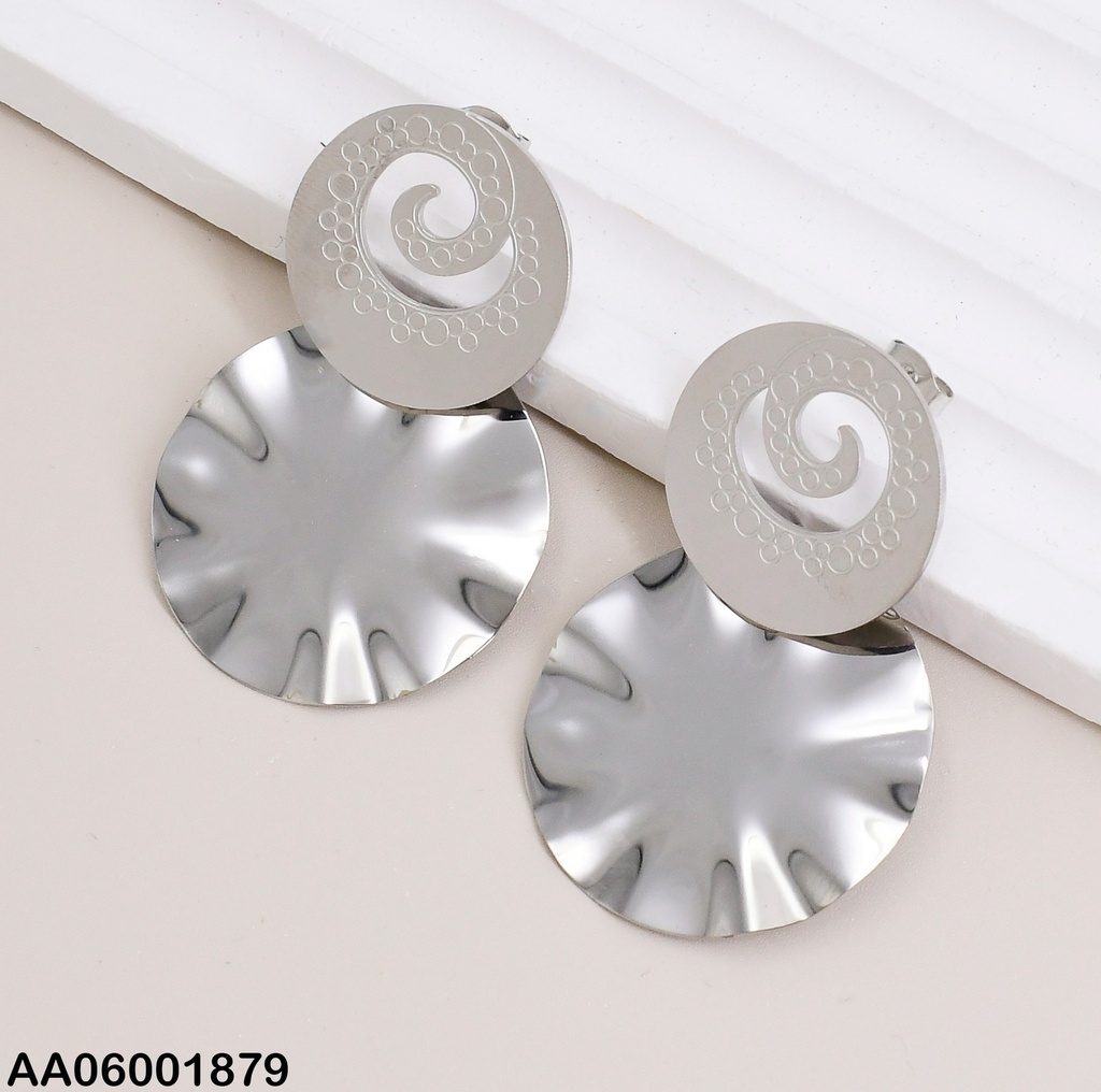 ARETES PLATEADO ESPIRAL/RD. LISO 0738602-054