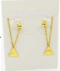 ARETES DOBLE CAD. COLGANTE PLACA TRIANGULO 0746721