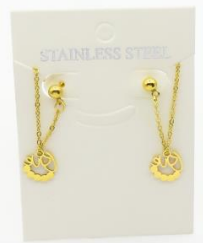ARETES DOBLE CAD.COLGANTE CIRCULO ¨LOVE¨ 0746741