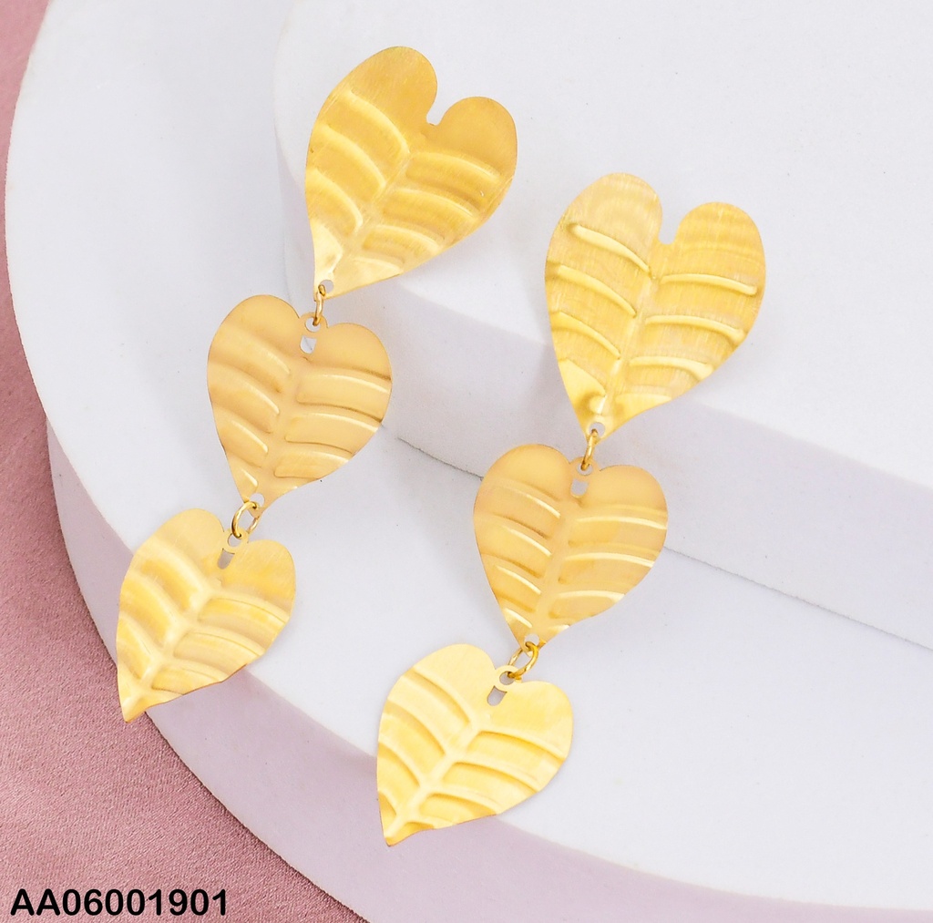 ARETES 3 CORAZONES COLGANTE GRABADO 0712551-054