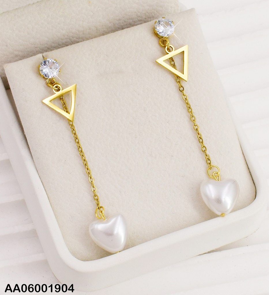 ARETES COLGAR TRIANGULO CORAZON BLANCO 0746831-W163