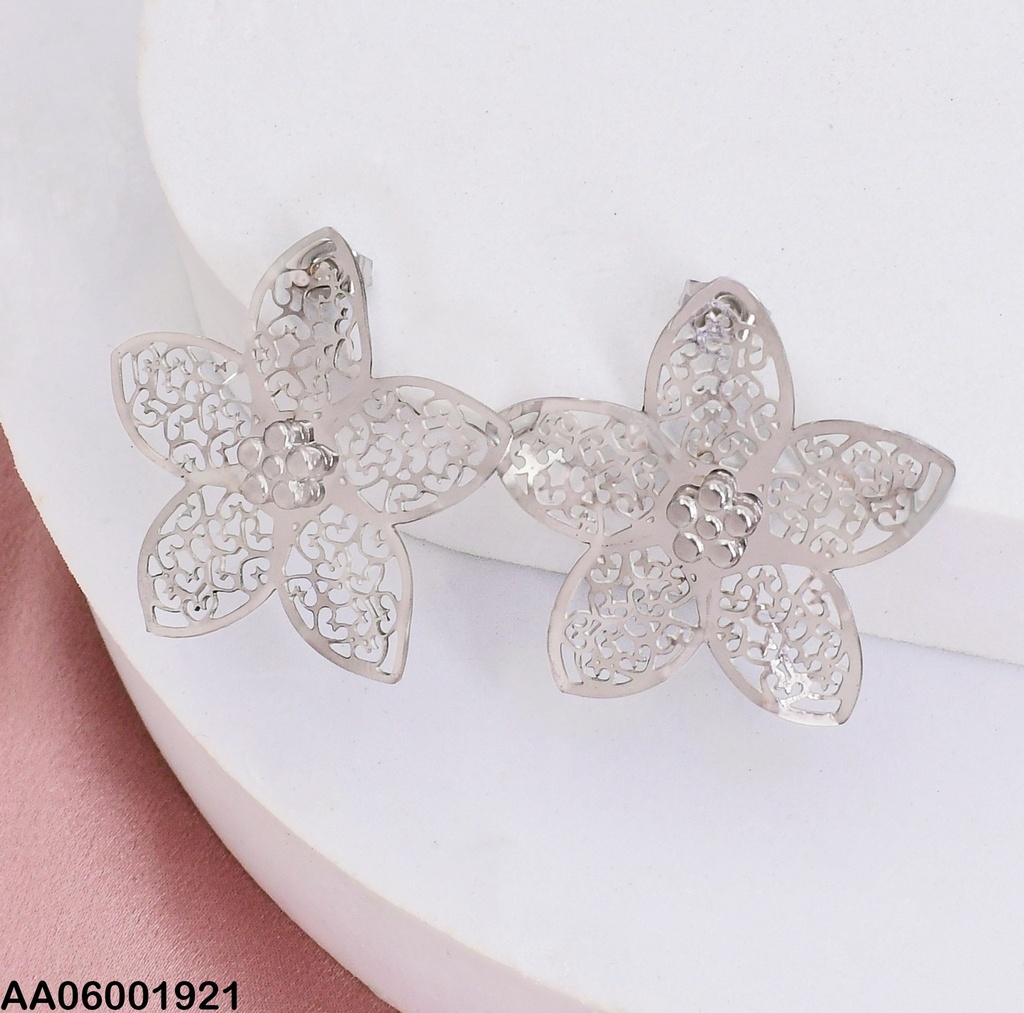 ARETES PLATD. FLOR 5 PETALOS 0738682-054