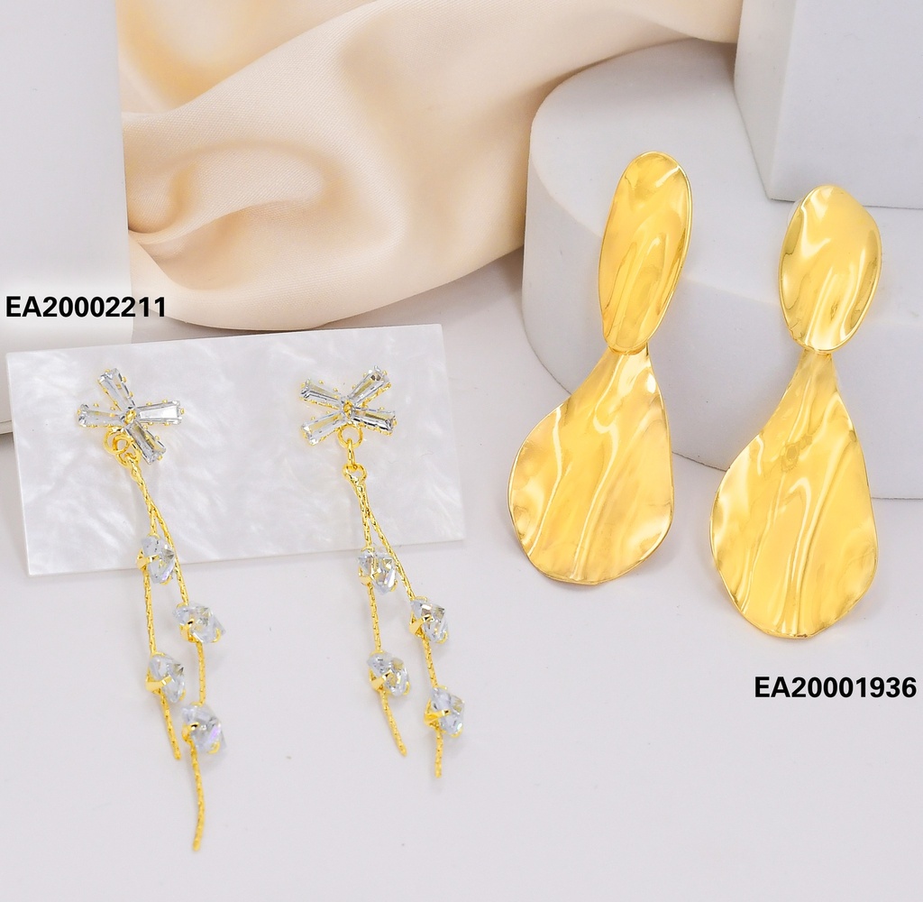ARETES X 2LINEAS COLGANTES C/2 ZIRC.C/U