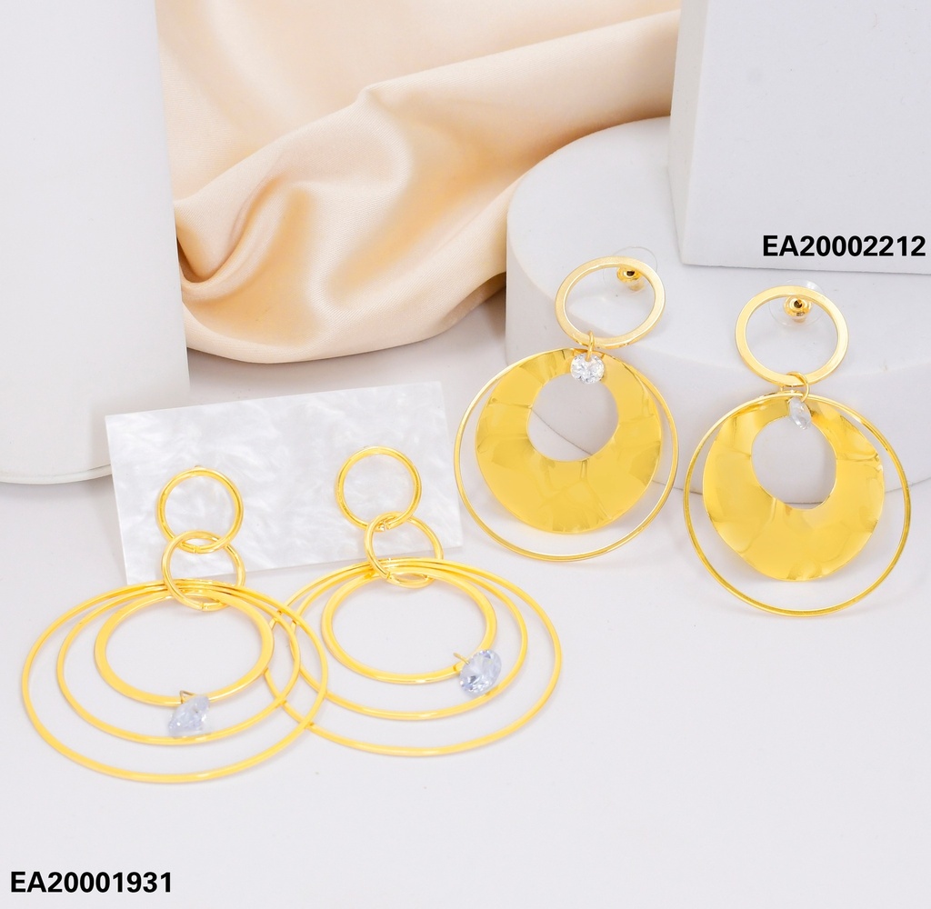 ARETES CIRCULO DOBLE CIRCULO COLGANTES PLANO/FINO