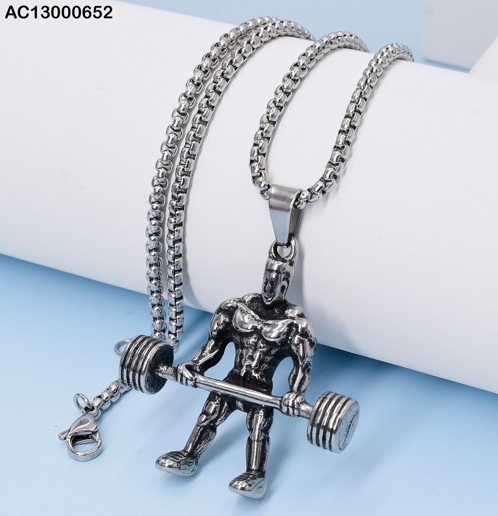 CADENA PLAT.DIJE HOMBRE LEVANTA PESAS