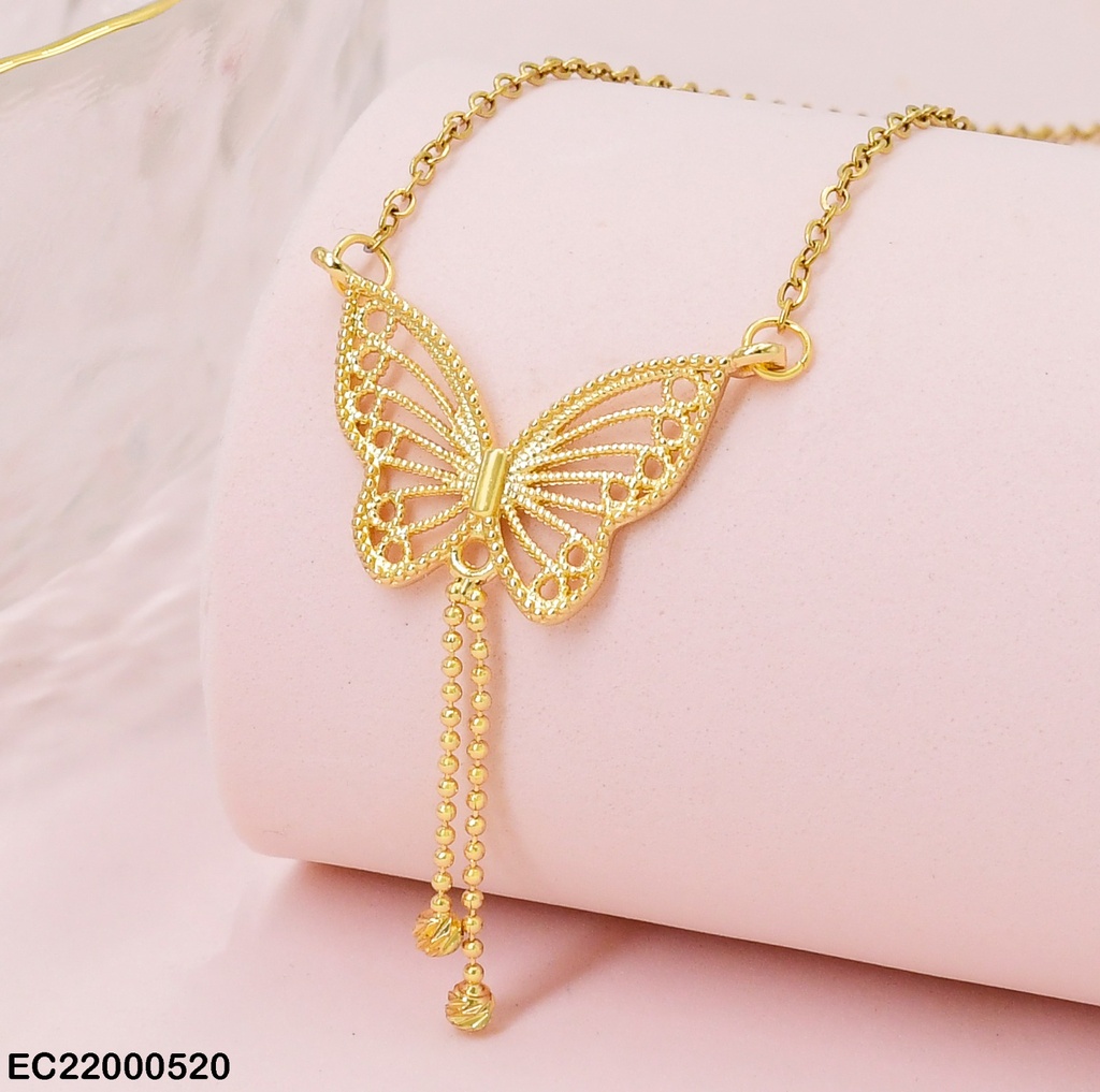 CADENA DIJE MARIPOSA C/2 LINEAS COLGANTES
