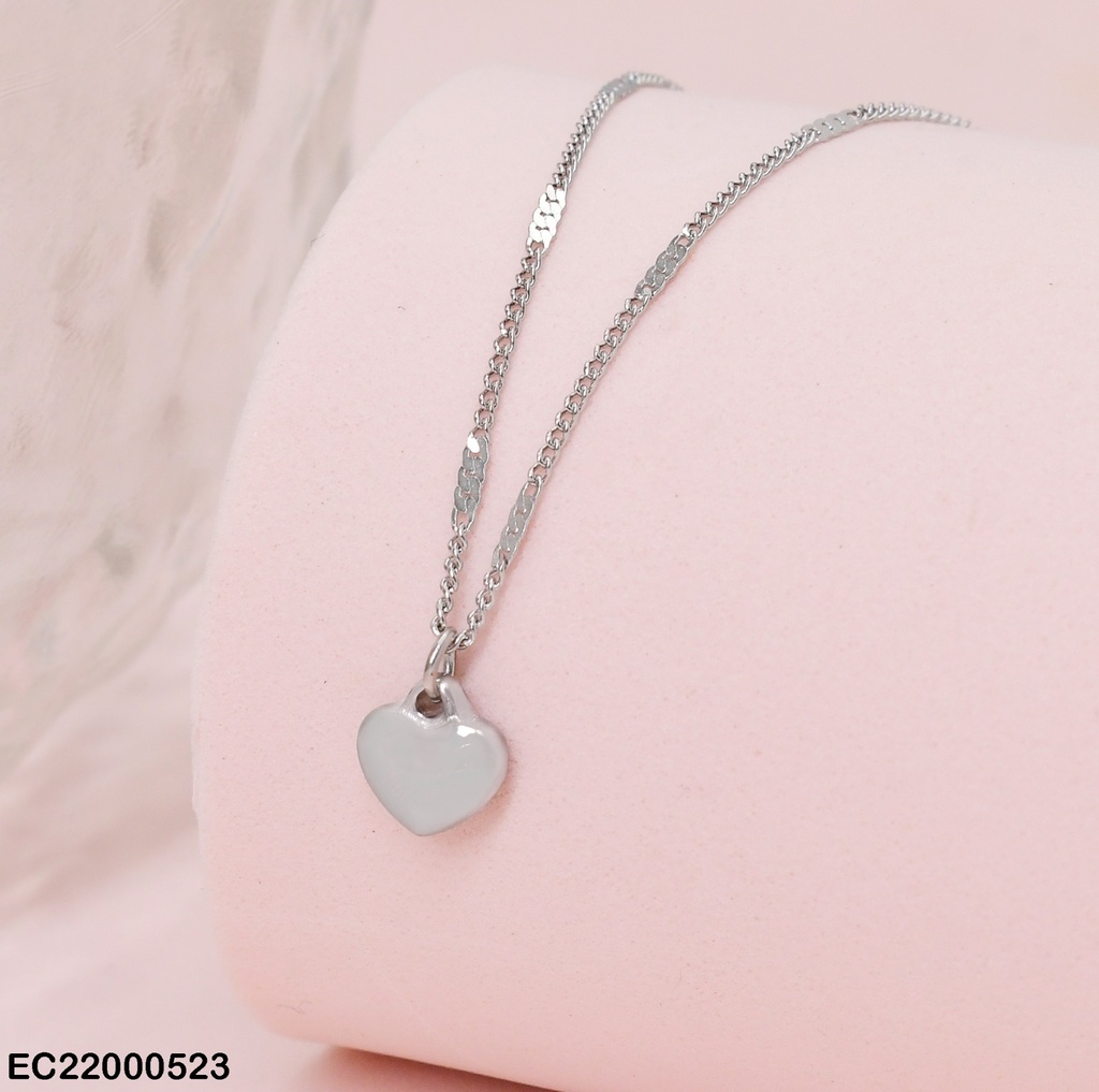 CADENA FINA MARTILLADA DIJE CORAZON PEQUEÑO INFLADO