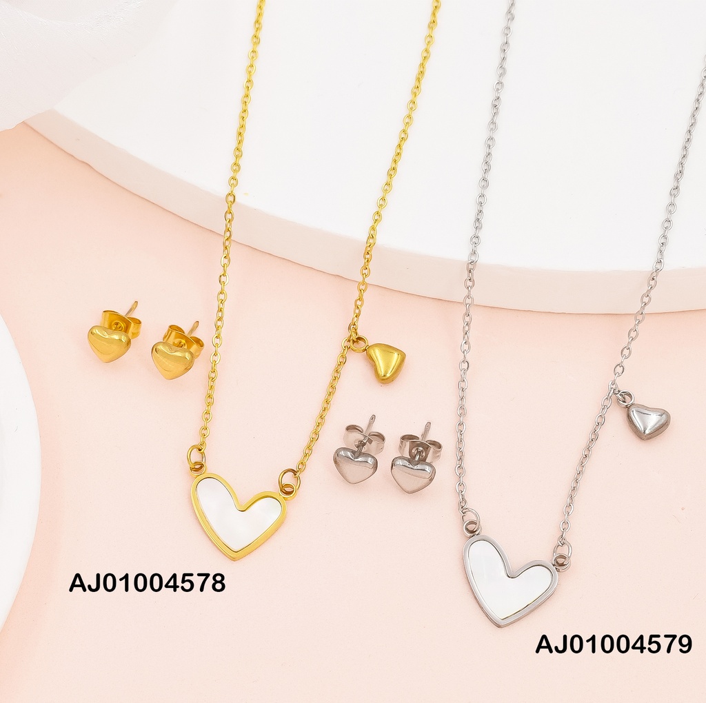 JUEGO CORAZONES PEQ.INF.DIJE:IRREGULAR NACAR COLGANTE💛