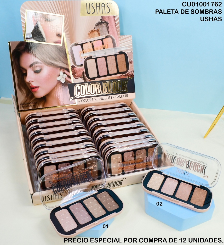PALETA ILUMINADOR 4 TONOS  COLOR BLOCK # ES4167A