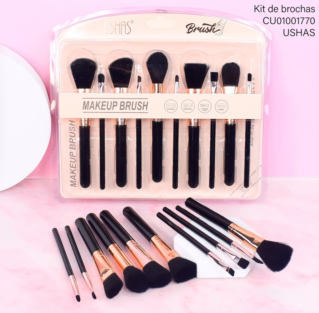 SET DE 10 BROCHAS MAKEUP BRUSH CT404