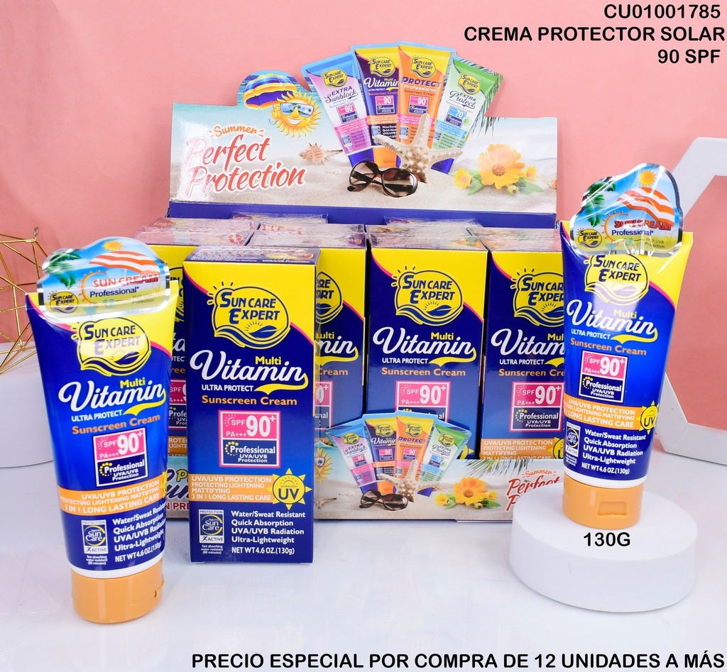 CREMA BLOQUEADOR SOLAR 90+ UV/UVB  # HA-3058