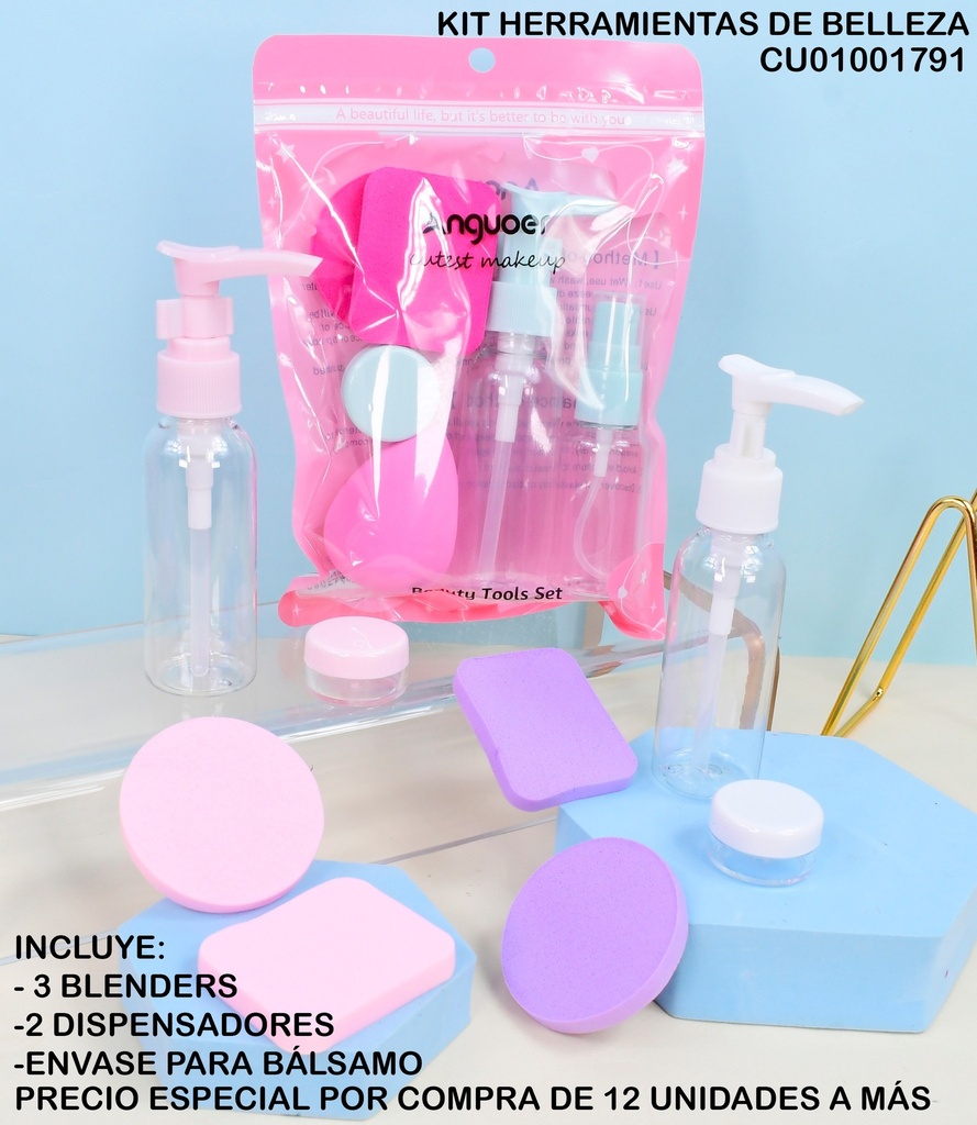 KIT VIAJERO LIMPIEZA  MAQUILLAJE  ANGUOER  # AGE-389