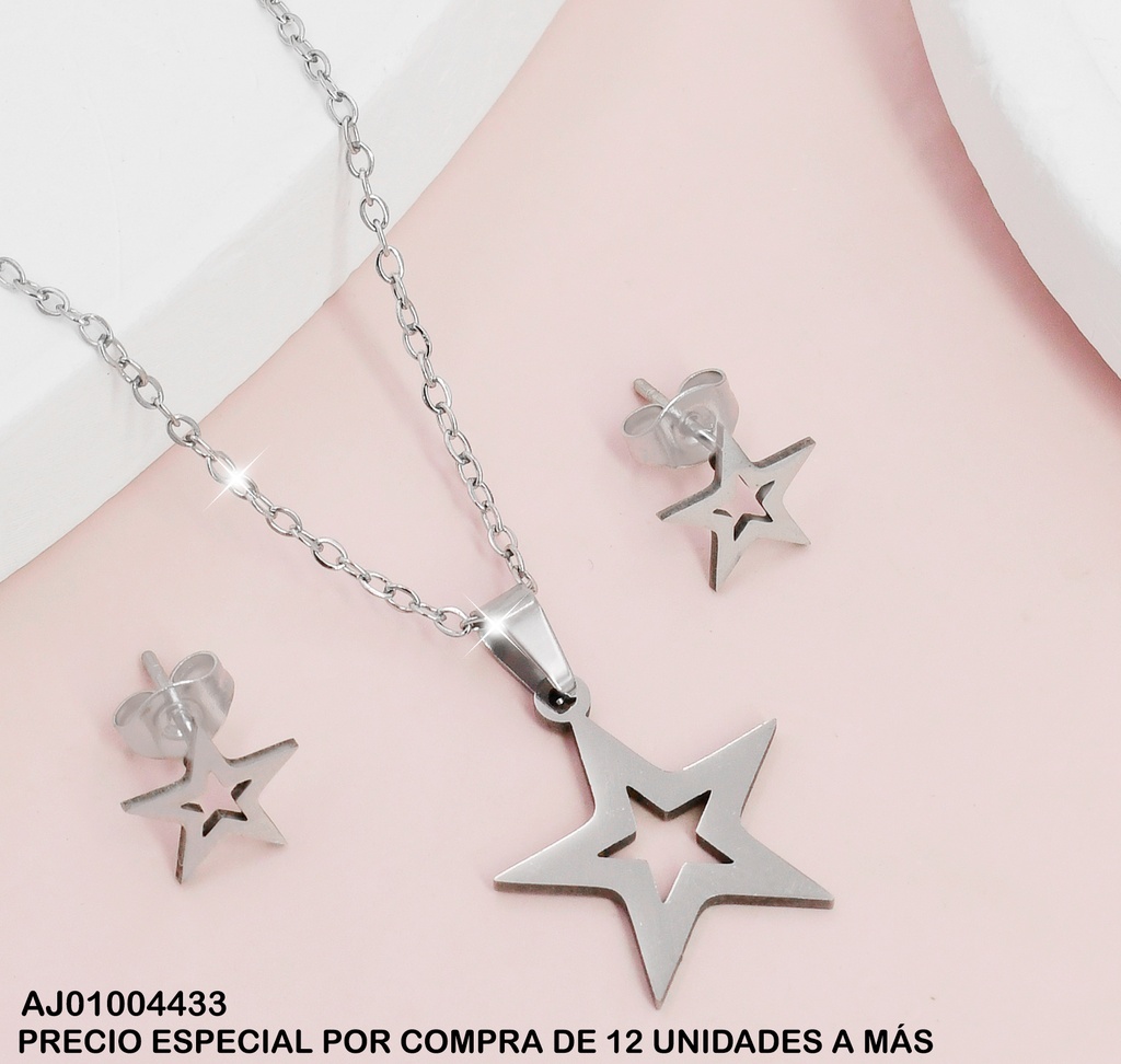JUEGO ARETES/DIJE CROQUI ESTRELLA EC.
