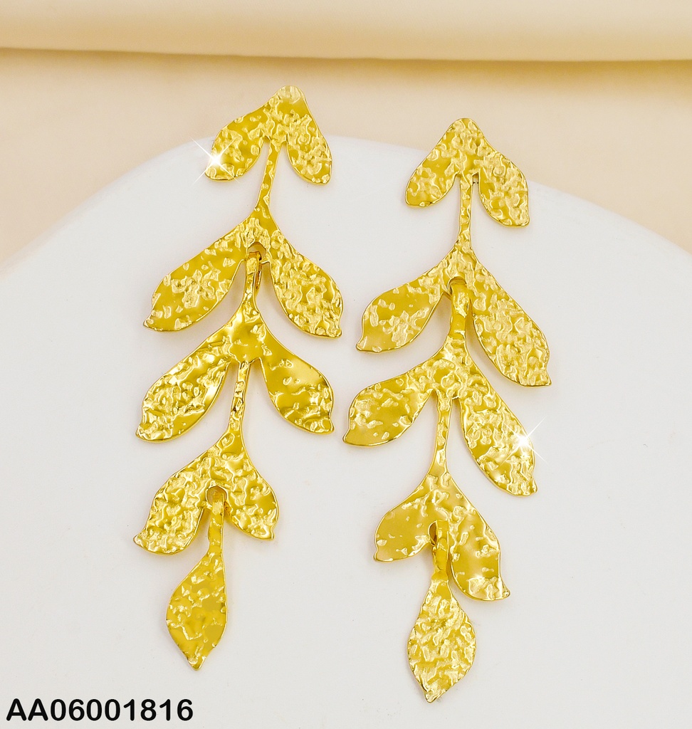 ARETES LARGOS RAMAS GRABADAC/9 HOJAS