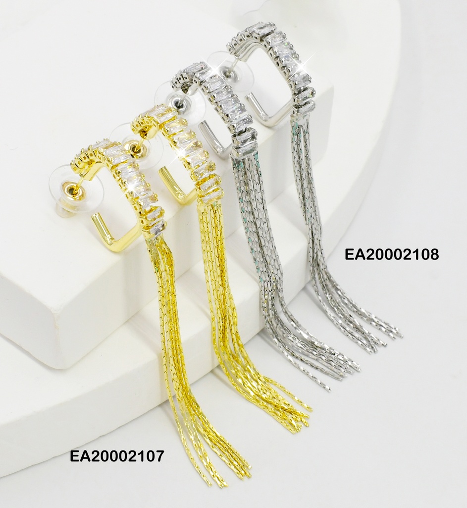 ARETES PLATEADOS CADENITAS COLGANTE