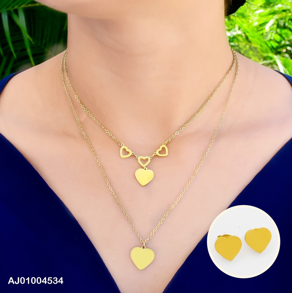 JUEGO ARETES CORZN CAD. DOBLE CORZN SA414-117 (NPE2025)