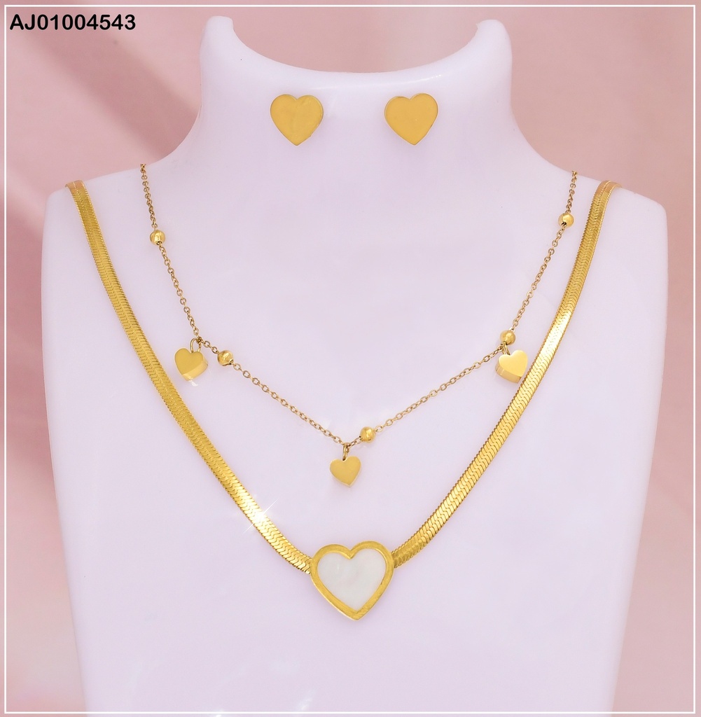 JUEGO CORAZ PLACA CAD. DOB. DIJE CONCHA N SA423-117