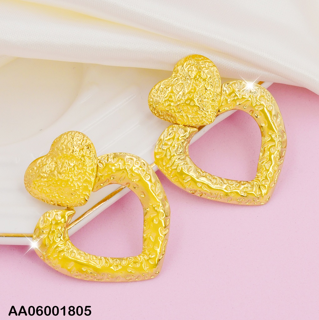 ARETES CORAZON CROQUI COLGANTE GRABADO EA136-45 (P.E.NOV2025)