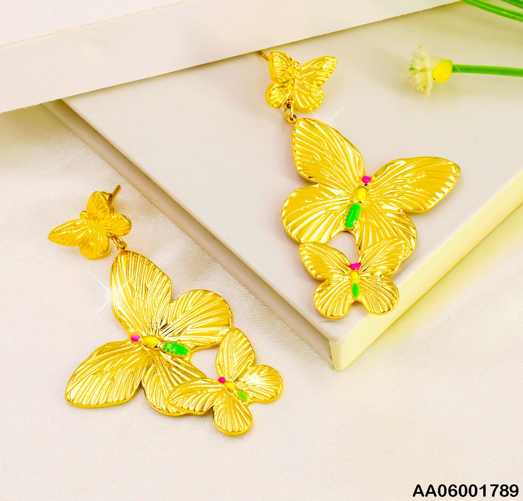 ARETES 3 MARIPOSAS COLGANTE COL.CENTRO