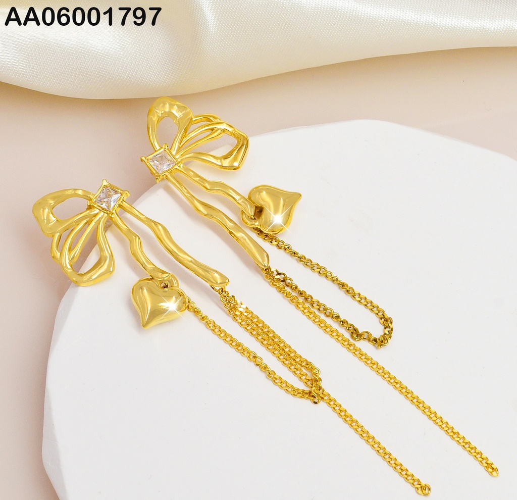ARETES MARIPOSA CAD. COLGANTE💛INFLADO