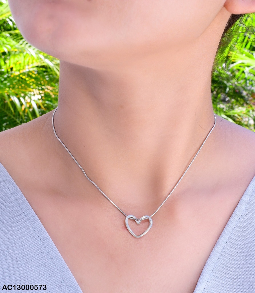 CADENA PLAT. CROQUI CORAZON ENTELAZADO CA056-45
