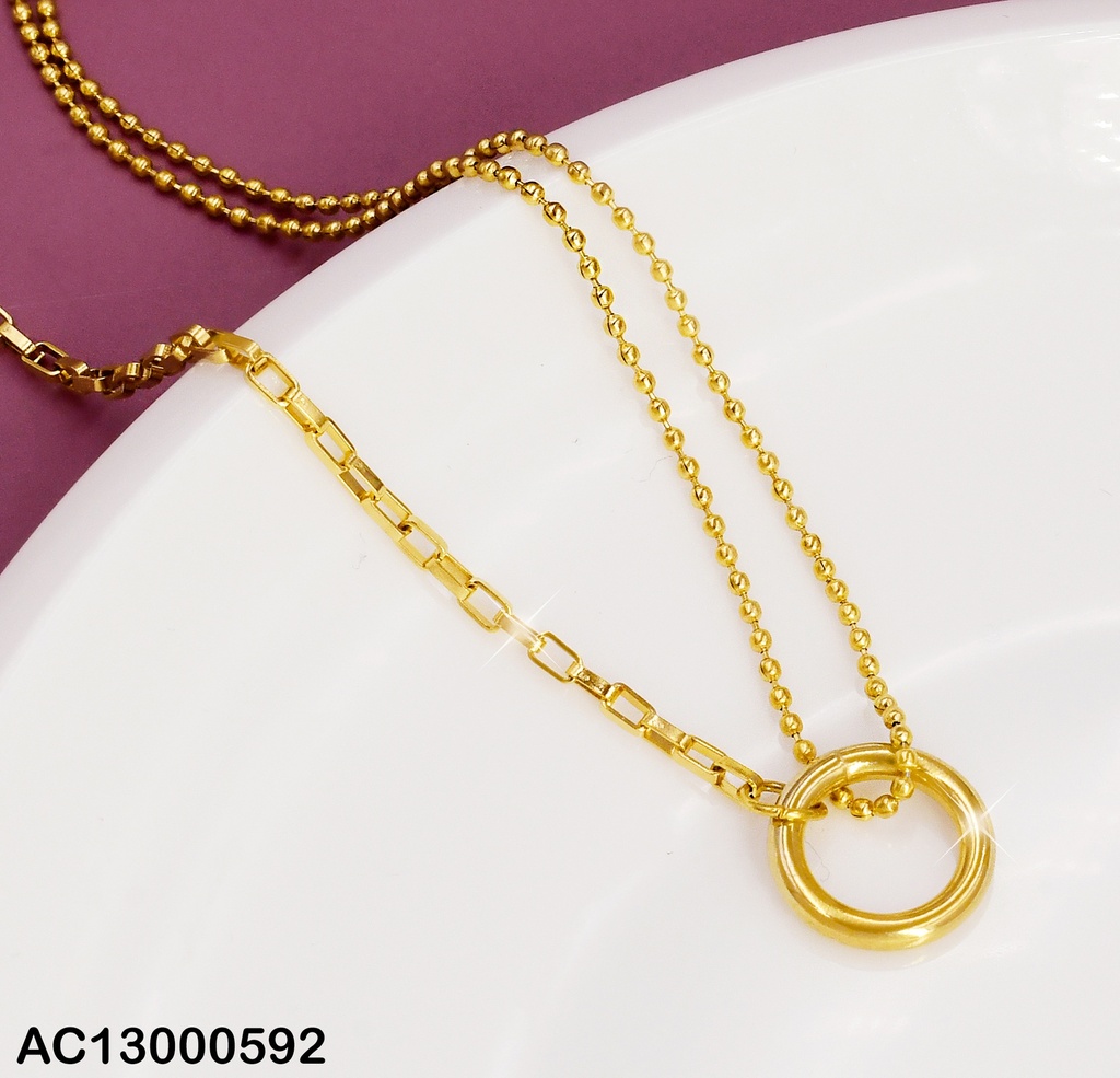 CADENA DOBLE DIJE REDONDO CA110-45
