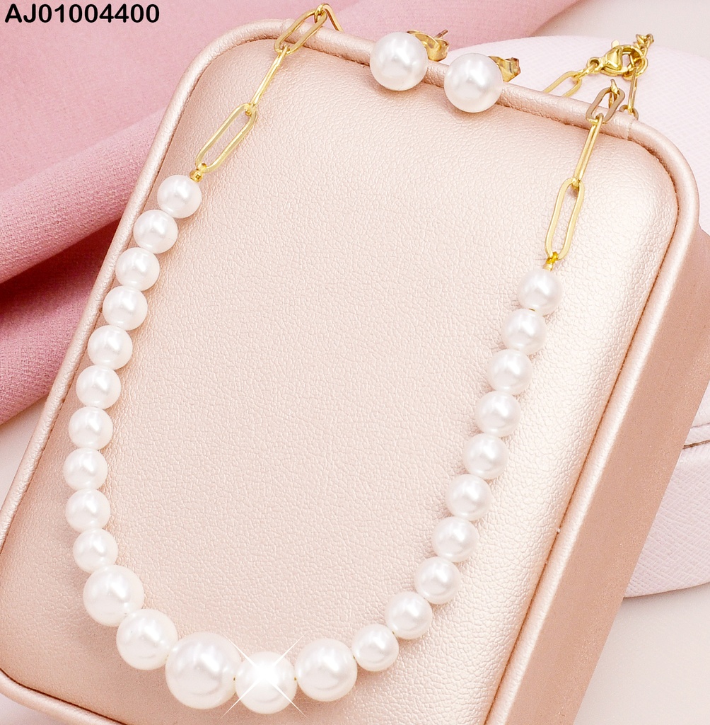 JUEGO ARETES CAD. PERLAS SA250