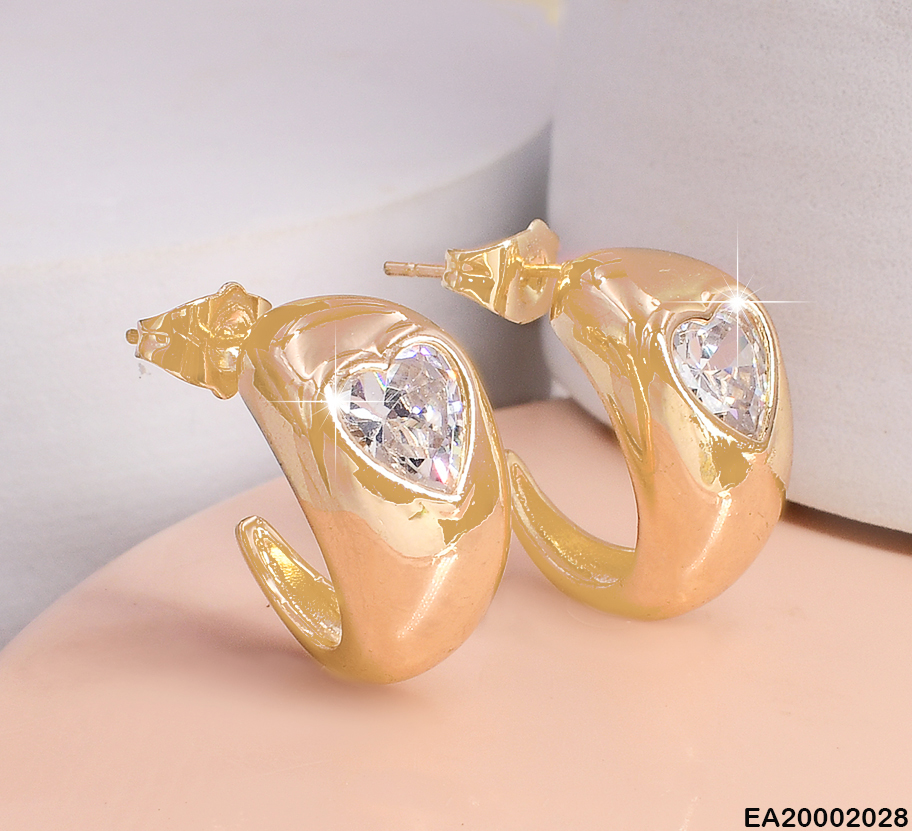 ARETES "C"C/ CORAZON ZIRCONIA INCRUSTADO EE031-9 (NPE2025)