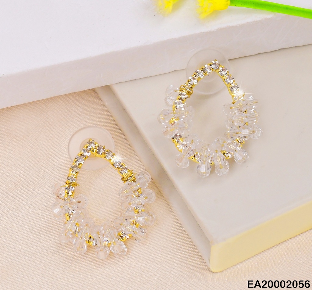 ARETES CROQUI GOTA ZIRCONIAS-CRISTALES