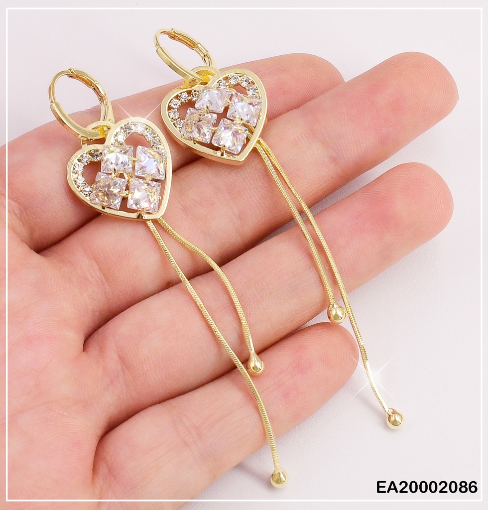 ARETES CORAZON LINEAS COLGANTE EE166-132