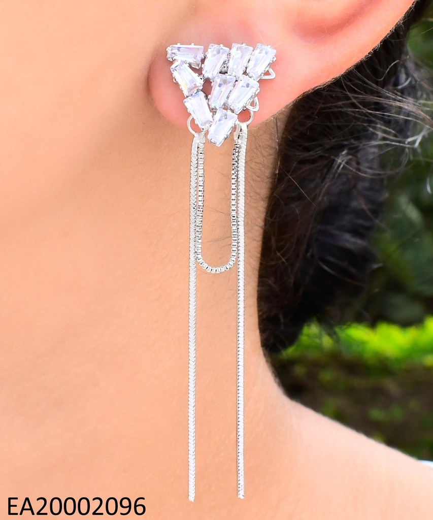 ARETES PLAT.TRIANGULO ZIRC. CAD.COLGANTE EE191-132