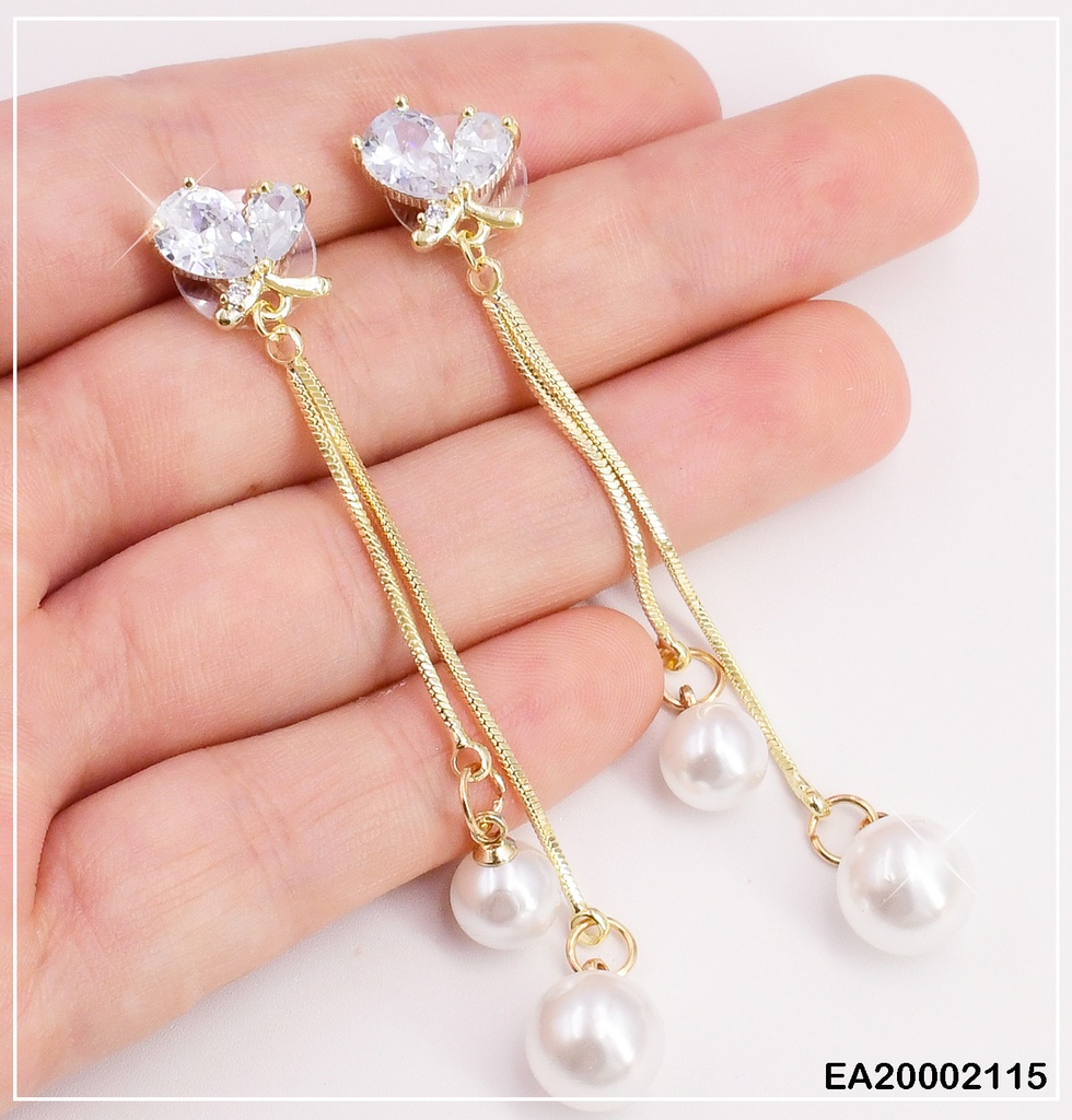 ARETES PERLA LINEA COLGANT 4 ZIRC.OVAL.DIAGONAL