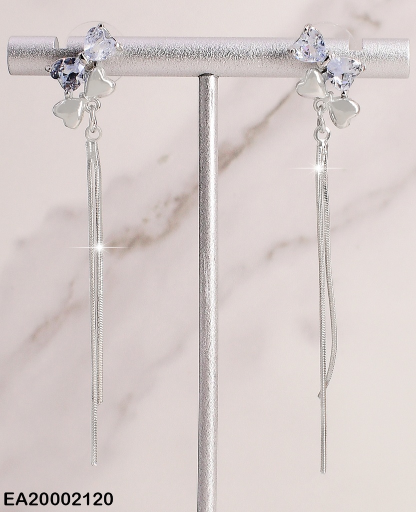 ARETES PLAT. ARETES DOBLE LAZO ZIRC/PLAT.CAD. COLGANTE EE234-132