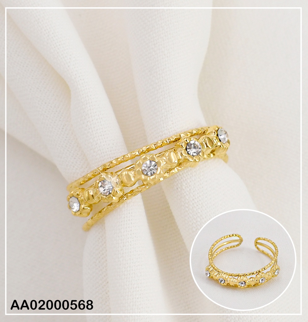 ANILLO FLOR ZIRC. LINEAS BORDE RA003-131