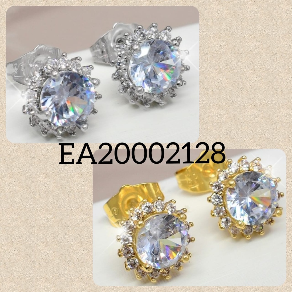 ARETES ZIRC. SOL SURTD. PLATD/DORADA EE389-10