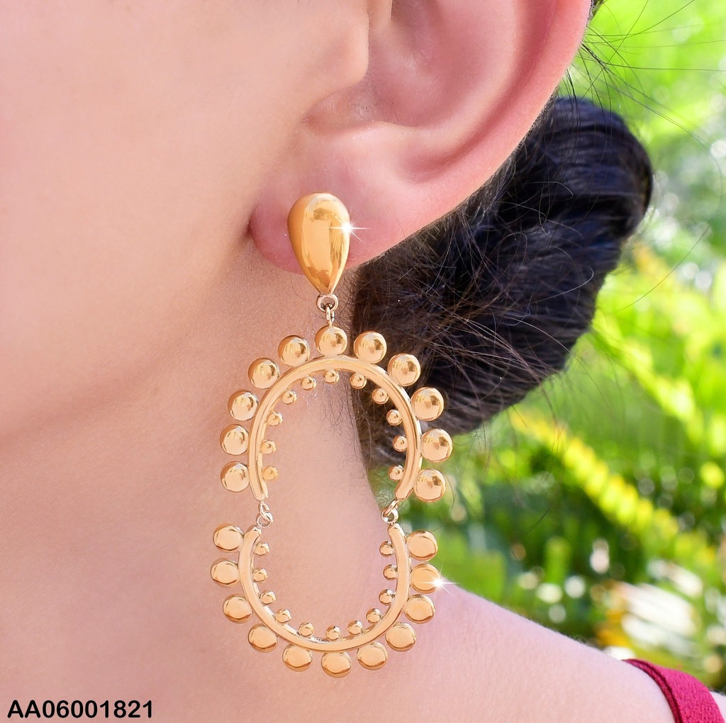 ARETES OVALO ORILLLAS PELOTITA EA161-131 (P.E.NOV2025)