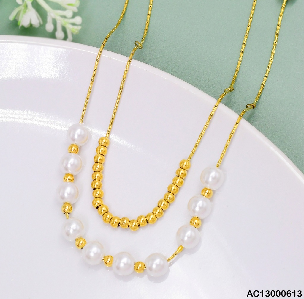 CADENA DOBLE PERLAS/PELOTITAS CA039-45