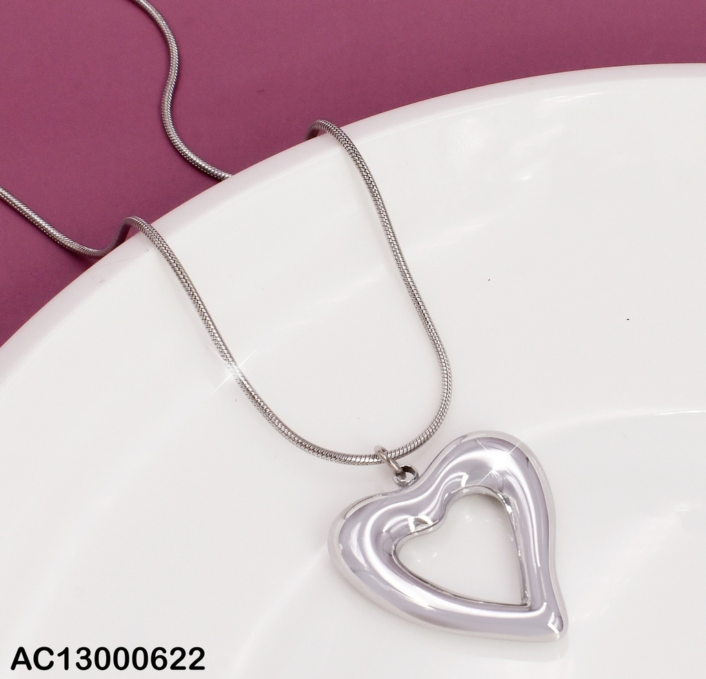 CADENA PLATD. DIJE CORAZON CA052-45