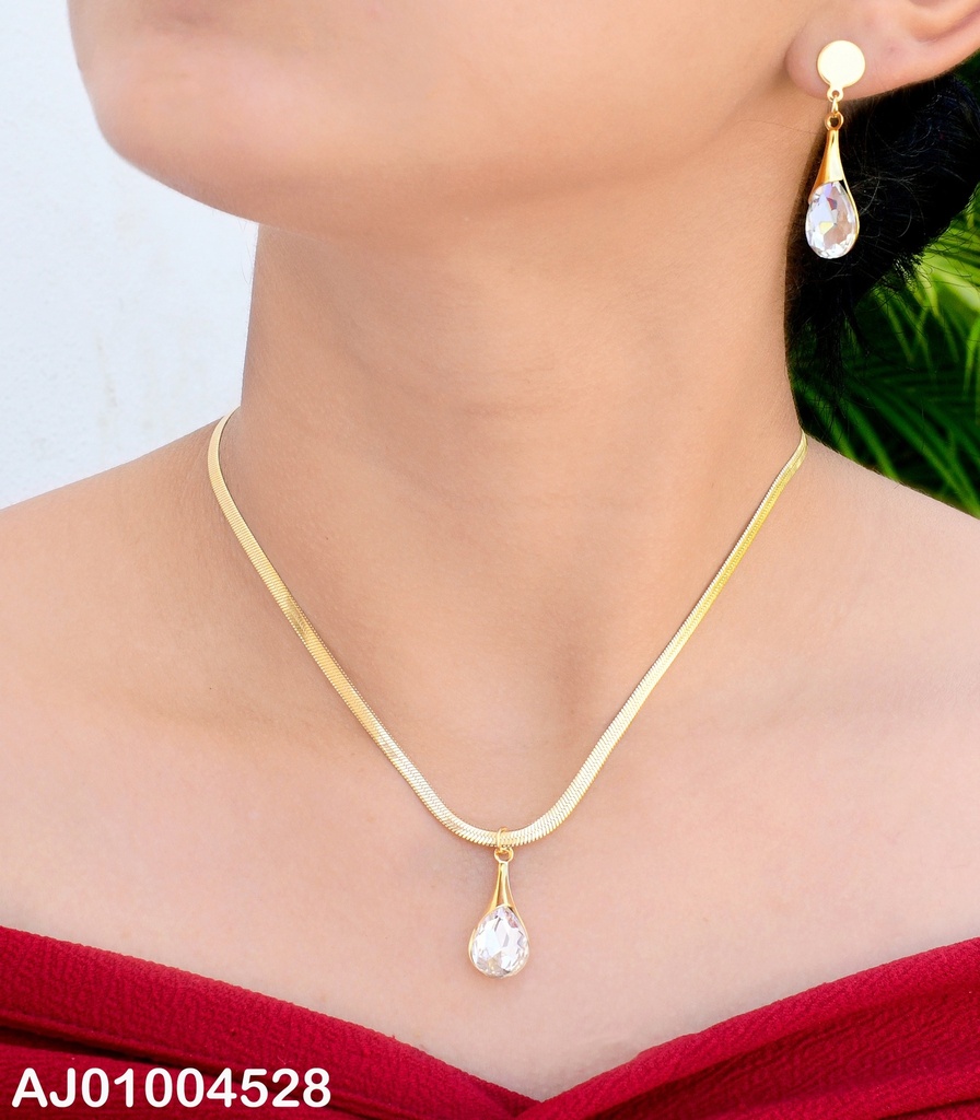 JUEGO COLGANTE C/ZIRCONIA CADENA SERPIENTE